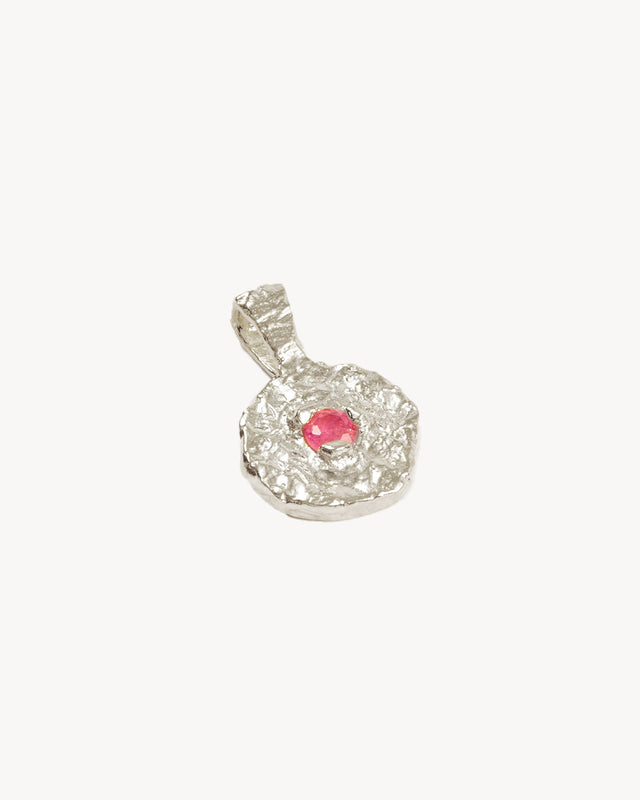 Sterling Silver Written In The Stars Birthstone Necklace Pendant - October - Pink Tourmaline