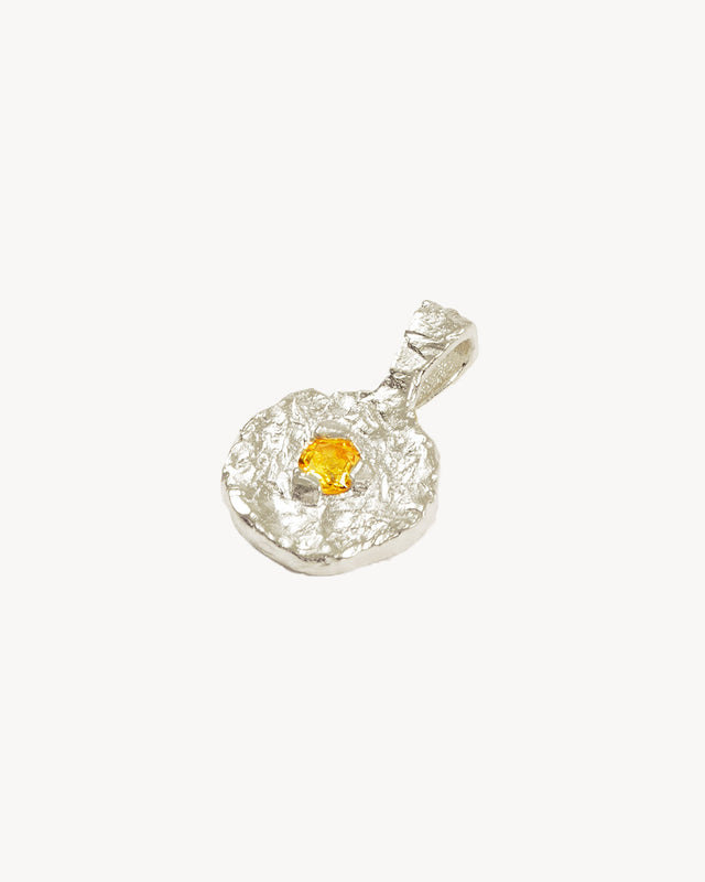 Sterling Silver Written In The Stars Birthstone Necklace Pendant - November - Citrine