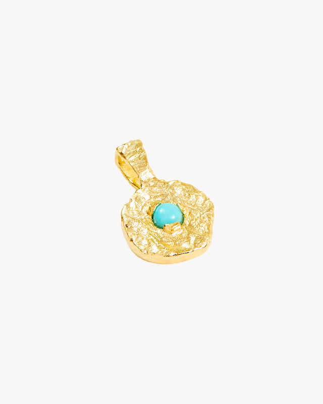 18k Gold Vermeil Written In The Stars Birthstone Necklace Pendant - December - Turquoise