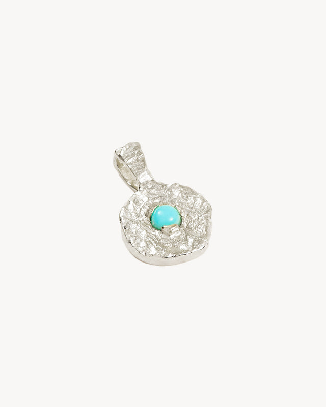 Sterling Silver Written In The Stars Birthstone Necklace Pendant - December - Turquoise