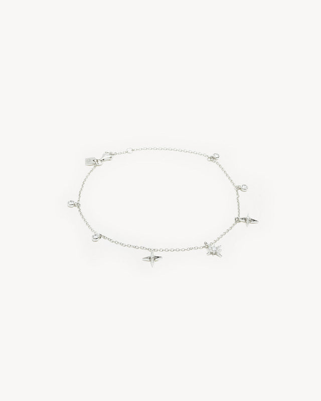Sterling Silver Dancing In Starlight Anklet
