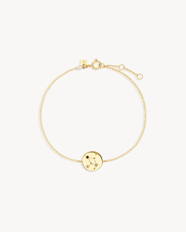 14k Solid Gold Lucky Starry Night Zodiac Bracelet - Virgo
